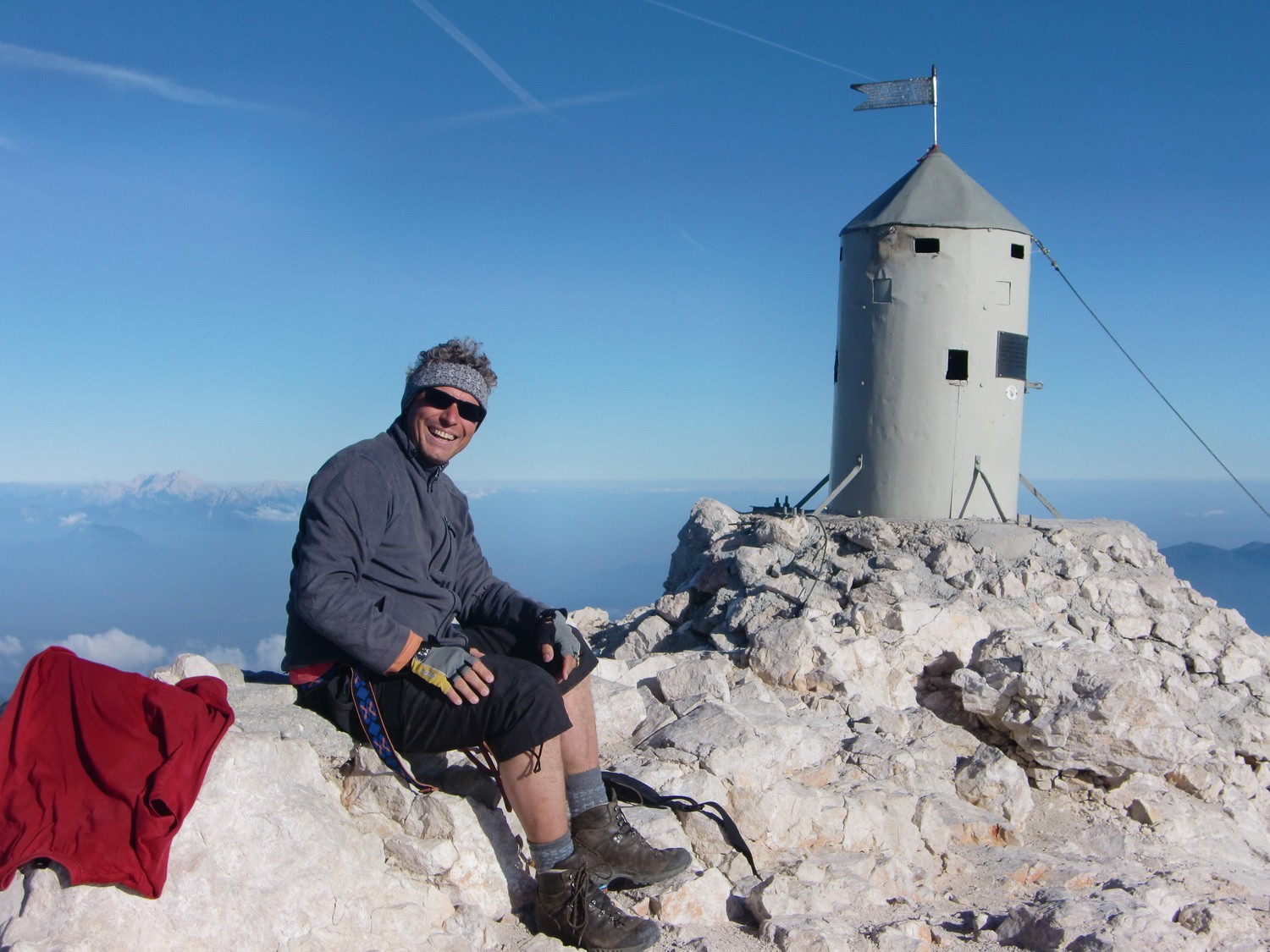 On top of Triglav, the highest mountain in Slovenia (2856 meters)